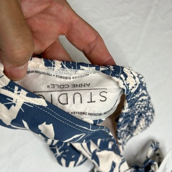 STUDIO Anne Cole $58 Smocked Tie Side Bikini Bottom Size L - Picture 7 of 7